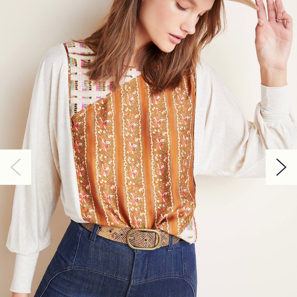 Anthropologie Sammi Sequined Top